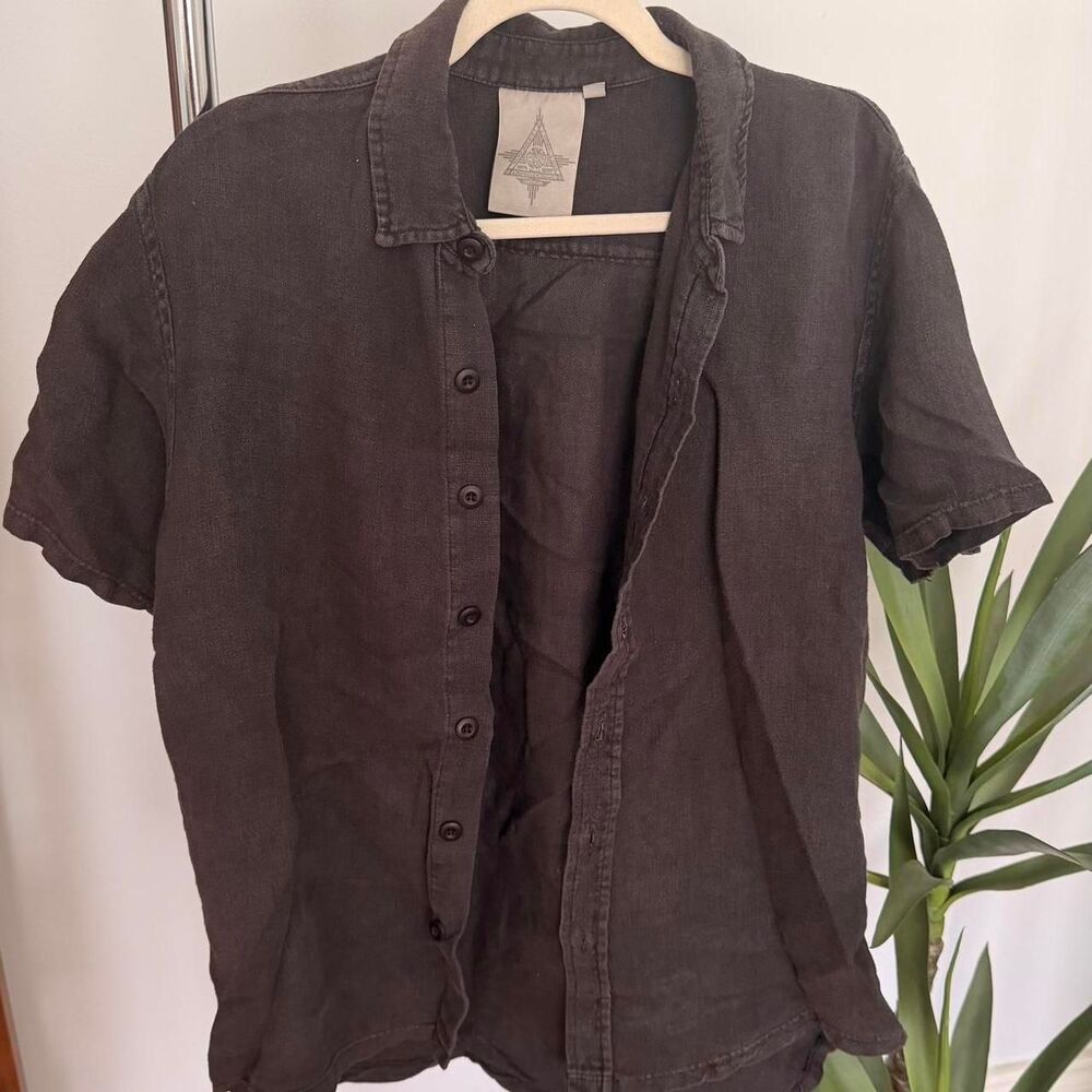 Jungmaven black wash 100% hemp button up shirt size S